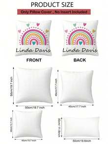 1pc Customizable Personalized Name Printed Pillowcase, Double-Sided Custom Text Pillowcase, Suitable For Birthday Gifts And Valentine's Day Gifts, DIY Pattern Pillowcase, Gift For Family, Friends And Yourself - White - View 7