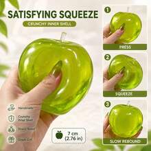 1PC Stress Balls Fidget Toys, Green Apple Squeeze Toys Slow Rising, Stress Balls For Adults, Christmas, Party Favors, Stocking Stuffers - 派對玩具 - 查看 4