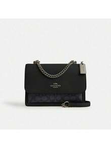 Coach 女款 Clara 標誌性鉚釘小方型斜背包單肩包 女禮物 - 黑色 - 查看 8