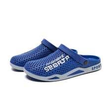 Men's Dual-Purpose Slippers, Anti Slip And Cool Slippers, Summer Beach Outdoor Perforated Shoes - Breathable,Casual Cool Slippers - 藏蓝色 - 查看 7