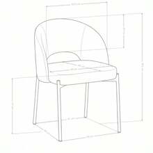 Curved Back Fabric Dining Chair, Padded Seat Metal Leg Dining Chair, Suitable For Dining Room/Kitchen/Coffee Nook, 3 Colors Available - White - View 7