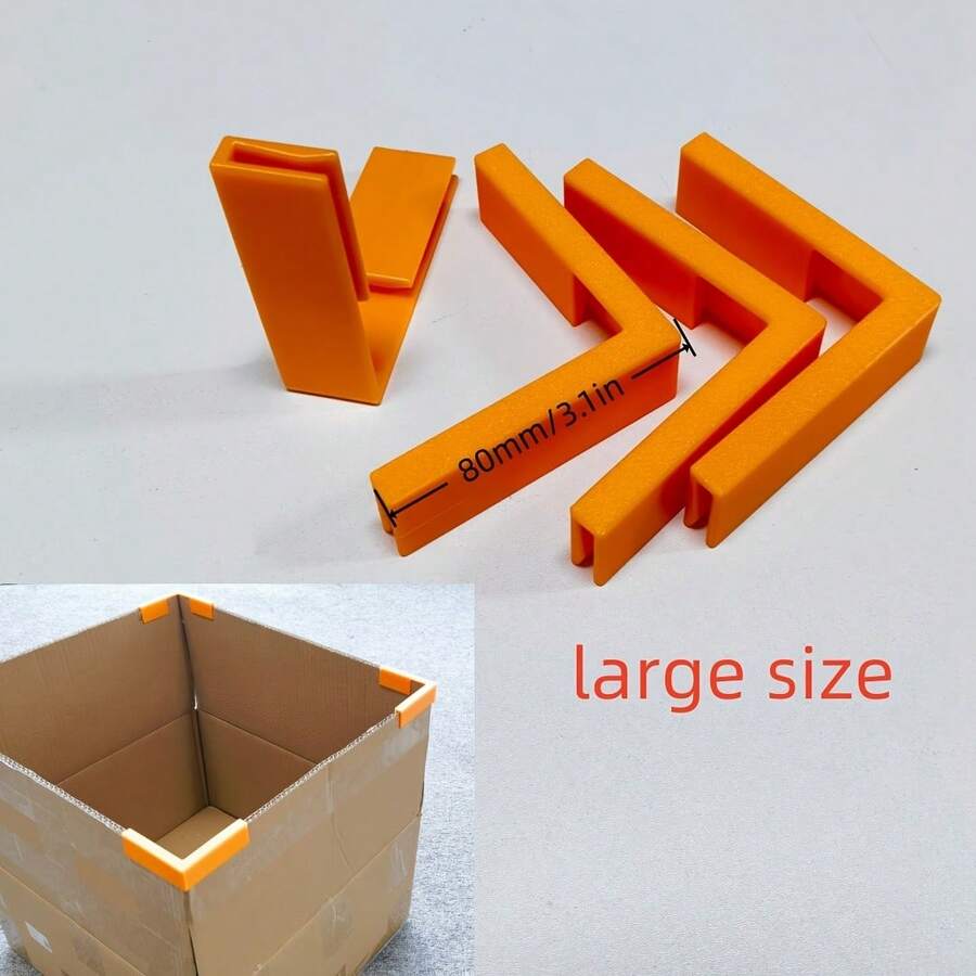 4pcs 3D Printed Right Angle Cardboard Corner Clips, Corrugated Box Edge Reinforcement Fastening Clips, Suitable For Cardboard Box Reuse And Storage Bin Making - A - View 1