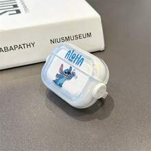 迪士尼史迪奇 Aloha 透明 AirPods Pro 保護殼，可愛揮手史迪奇透明防震殼，附旋轉支架，相容 AirPods 1/2/3/4 及 Pro/Pro 2 代，適用於新款 AirPods Pro 3，適合送給女朋友的聖誕襪小禮物 - Transparent - 查看 5