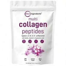 Multi Collagen Peptides Powder - Hydrolyzed Protein Peptides (Type I,II,III,V,X) With Hyaluronic Acid, Biotin & Vitamin C Unflavored - 450克 - 查看 1