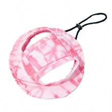 1pc Customizable Name Tie-Dye Gradient Pet Bucket Hat, Ear-Exposed Design Anti-Choke Style For Cats And Dogs, Adjustable Drawstring Sun Protection Hat, Suitable For Outdoor Wear, Summer Pet Outfit Accessory, Daily Photo Prop - Multicolor - View 13