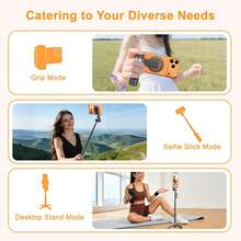 2026 Upgrated 4-In-1 Magnetic Selfie Stick With Remote For Cell Phone 360 Rotation.Can Transforms Into Mini Tripod/Camera Grip/Handheld Stabilizer/Phone Stand. - View 7