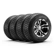 Golf Cart Wheels, 10" 205/50-10 Black Aluminum Alloy Golf Cart Tires And Wheels Combo (Set Of 4) Fit Club Car, EZGO, Yamaha, 4 Ply Rubber 4-Lug Lawn Mower Tires & Rims, 675 Lbs Load, All-Terrain - 10" 205/50-10 - 查看 8