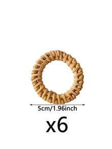 24pcs/12pcs/6pcs Bohemian Style Woven Napkin Rings, Natural Bamboo Fiber Napkin Rings, Vintage Tabletop Napkin Holder, Farmhouse Style Napkin Rings - Ideal Tabletop Decor For Home, Wedding, Holiday And Party - One Size Fits All - View 9