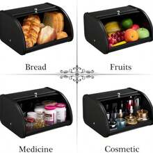 Sliding Lid Bread Box For Dust Protection, High-End Storage Box For Living Room And Dormitory, Flip-Top Storage Box For Halloween Decorations And Gifts. - Black - View 7