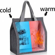Handheld Insulated Lunch Bag, Cationic Fabric Bento Bag, Thermal Lunch Box Carrier, Large Capacity Lunch Tote - View 4