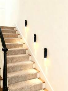 1pc Magnetic Motion Sensor LED Light, Type-C Rechargeable 3-Color Night Lamp, Wall Sconce For Bedroom, Closet, And Stairs - 8 LED Wall Lights - View 5