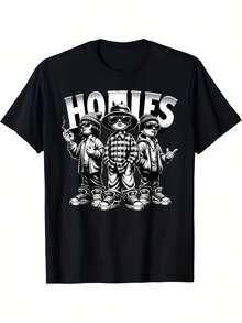 Stylish Chicano Latino Mexican Pride Homies T-Shirt For Urban Culture - 彩色 - 查看 1