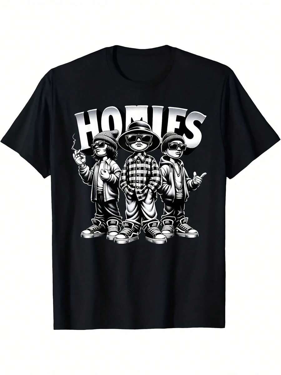 Stylish Chicano Latino Mexican Pride Homies T-Shirt For Urban Culture - 彩色 - 查看 1