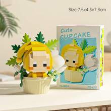 Micro Particle Building Blocks Dessert Pet Potted Plant Set, Red Panda Capybara Bear DIY Assembly Decor, Educational Healing Desktop Ornament, Student Birthday Gift Party Favor, Suitable For Children Building Block Collection Enthusiasts - 彩色 - 查看 11