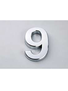 1pc 0-9 Self-Adhesive Durable Door Number Plate, Business Style Silver High-Gloss 3D Detailed Signage Suitable For Hotels, Mailboxes - House Number - View 17