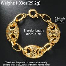 1 chiếc vòng tay nữ sang trọng kiểu cổ điển mạ vàng 14K với khóa hình mũi heo kiểu thủy thủ, thích hợp để đeo hàng ngày, dự tiệc, tiệc chiêu đãi, ngày lễ, cũng có thể dùng làm quà tặng. - Vàng - Xem 2