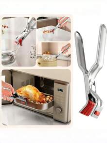 Multi-Angle Heat-Resistant Tongs, Suitable For Microwave, Pizza Tray, Oven, Air Fryer, Steamer, Etc. - Multicolor - View 6