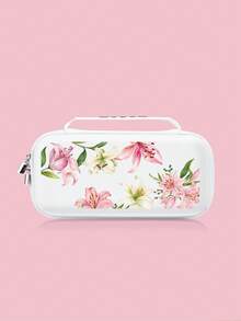Compatible With Switch Game Console Accessories, Pink And White Lily Floral Pattern, Compatible With Switch 2025 Switch NS/OLED Protective Case, Storage Bag, Best Gift Compatible With Switch Players, Valentine's Day Confession/Spring Romantic Gift - Multicolor - View 7