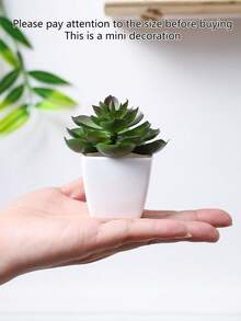 Bộ 1/6 cây xương rồng mini nhân tạo, thích hợp trang trí nhà cửa, phòng khách, bàn, bệ cửa sổ, bàn làm việc, quà tặng Ngày của Mẹ, tiệc cưới. - Bột xanh - Xem 4