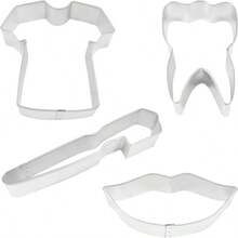 International Cortador de galletas dentales, camisa exfoliante, labios, dientes, cepillo de dientes, juego de 4 piezas - inicial - Ver 2