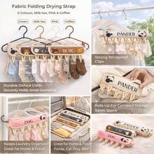 Foldable Portable Fabric Drying Rack With 6 Clips, Compact Travel Clothes Hanger For Underwear, Socks And Small Garments, Lightweight Drying Rack For Outdoor, Hotel, Camping, RV And Dorm, Practical Home And Travel Essential - Multicolor - View 10