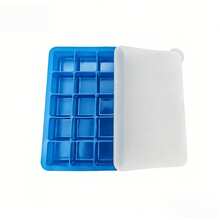 1pc Large Square Ice Cube Mold, Soft Silicone Material, Very Practical Ice Tray, Ice Maker, Summer Kitchen Essential, 15-Cavity Silicone Ice Tray, Cold-Resistant And Durable, Can Be Used As Ice Mold, Pudding Mold, Suitable For Home, Bar And Other Places, Easy To Use. - Blue - View 5