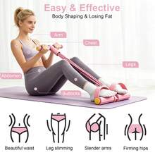 Fashionable Rally Exerciser, Fitness Resistance Band, Pedal Resistance Band With Handle, Pedal Resistance Device, Multifunctional Elastic Yoga Resistance Band, Suitable For Strengthening Core Muscle Group Training - Purple - View 2
