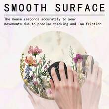 Flower And Flower Pattern Circular Mouse Pad - Anti Slip Rubber Base, Compact 7.87 Inch Diameter - Perfect For Daily Office Use, Mouse Pad, Single 47g - View 9
