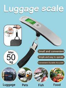 110 Lb/50 Kg Electronic Luggage Scale, Portable Stainless Steel Handheld Luggage Scale, One-Button Zeroing Function, One-Button Multiple Unit Conversion - Suitable For Luggage Check-In And Other Scenarios, Comfortable Handle, Batteries Not Included. - Portable electronic scales - View 4