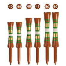 FINGER TEN golftees i bambu, 1 1/2, 1 3/4 och 2 tum, 30-pack, starka färger med ränder och jämn höjd, golftillbehör för range och banövning - Brun - Visa 1