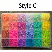 8400 buc. (cutie cu 24 compartimente) mărgele termotopite cu forme creative, mărgele DIY pentru modele termotopite, set mărgele termotopite de 2,6 mm cu placă perforată și pânză pentru călcat, puzzle 3D pentru bijuterii, artă pixel handmade, potrivite pentru bijuterii DIY și materiale de decorare cu mărgele - Multicolor - Vizualizare 23