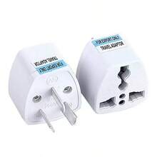 1pc Power Plug Adapter Converter With Third Pin Grounded, Compatible With Europe, Uk, Asia, Australia, China, Japan To Usa, For Traveling Latin America, Ac Socket Adapter (white) - White - View 11