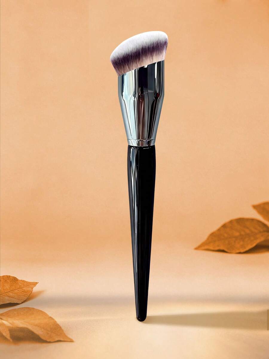 1pc Large Angled Foundation Brush, Bionic Thumb-Shaped Professional Makeup Brush, Round Angled Brush Head Design, Professional Synthetic Bristle Makeup Brush, Suitable For Liquid Foundation, Base Brush, Liquid Cosmetics, For Women