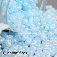 95顆 3*6mm 馬卡龍色奶油花生珠,玻璃米珠,DIY珠飾手工串珠材料組,珠飾配件 - 奶油花生珠 - 查看 24