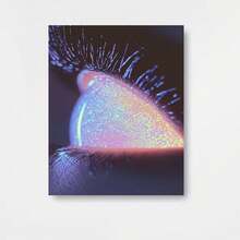 Póster en lienzo sin marco 2D plano, 2D plano, 1 pieza, Pintura en lienzo de ojos de cielo estrellado de ensueño, Luz de estrella brillante adornando momentos hermosos, Póster de arte en lienzo y impresión de arte de pared, Póster de decoración moderna para dormitorio, Opción ideal para la decoración de la habitación - Enmarcado - Ver 1