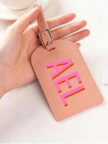 Customizable Faux Leather Luggage Tags, Personalized Initial Travel Labels, PU Leather Luggage Tags, Bridesmaid Travel Gifts, Suitcase Identification Tags - Multicolor - View 5