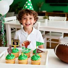 36 piezas de decoracin para cupcakes de ftbol, decoracin de touchdown para de cumpleaos, da de juego deportivo, suministros de celebracin - inicial - Ver 4