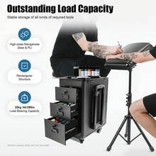 TFCFL 1 Pcs Black Rolling Makeup Case With 3 Side Drawers, Makeup Case With 4 Universal Wheels, Manganese Steel Makeup Case With Combination Lock For Make-Up Artists From Beginners To Professionals-Gift For Family, Friends, Birthdays, Mother's Day - View 3