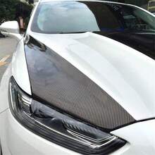 2件組 (1捲車貼 + 1個刮板工具) 3D碳纖維汽車門檻保護膜 3.94in/78.74in 捲裝 防刮門檻防護貼 - 黑色 - 查看 9