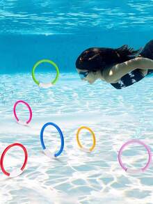 8-1 piezas Anillos de buceo coloridos, juguetes de entrenamiento para piscina sumergibles y de lanzamiento, regalos para juegos de fiesta de piscina de verano - Múltiples estilos - Ver 7