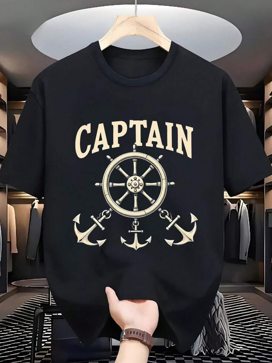 New Versatile Casual Fashion T-Shirt, 100% Cotton, Short Sleeve Print - Spring And Summer Fashion T-Shirt With Stylish Cartoon Panda Print - Men's Casual Sports T-Shirt With Stylish Print - Unisex Style. - 黑色 - 查看 1