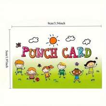 50pcs Cute Punch Cards With Hole Puncher - Motivational Behavior Incentive Reward System - Colorful, Durable, And Easy To Use - Greeting Cards - View 12