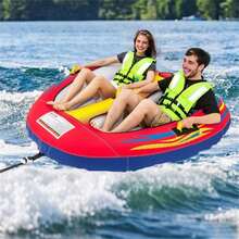 Inflatable Towable Tube For Boating With Drainage - Multicolor - View 2