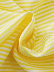 Girls' Sleeveless Contrast Ruffle Striped Backless Camisole Dress, Fashionable Girls' Summer Dress - Yellow - View 8