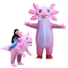 Cute Pink Salamander Cartoon Animal Inflatable Costume For Adults, Standing Riding Design, Holiday Events, Cosplay, Prank, Interactive Prop,Halloween - Multicolor - View 2
