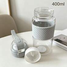 1pc Flip-Top Direct Drinking Water Bottle, Designed For Students, Leak-Proof And Easy To Clean, Built-In Portable Handle, Suitable For School And Outdoor Camping - Light Grey - View 6