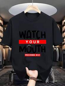 New Versatile And Stylish Short-Sleeved Casual Shirt, 100% Cotton, Printed - Men's Casual T-Shirt With A Custom Design Featuring Motivational Phrases And Warnings. Made With Breathable Polyester Fabric, Regular Fit For Everyday Wear, Suitable For Urban Sports, Simple And Modern, Comfortable And Versatile - Unisex. - 藏青色 - 查看 7
