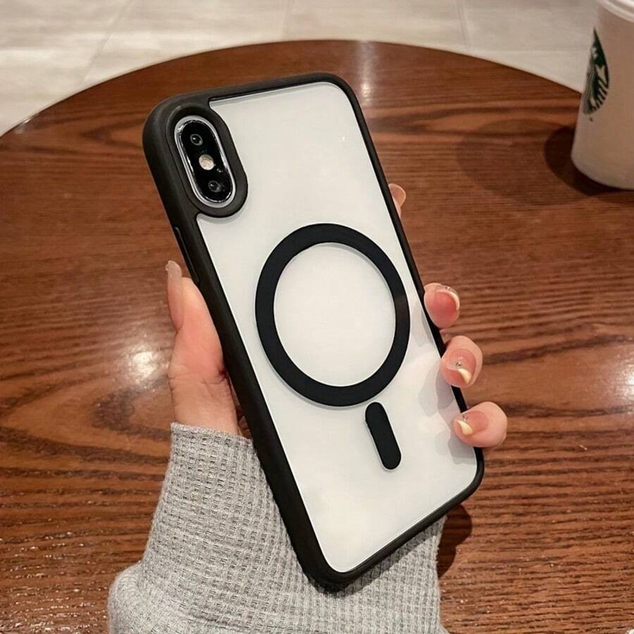 Magnetic Phone Case Compatible With IPhone X, XS, XR, XS MAX, 7, 8, SE2022, SE2020, 7Plus, 8Plus, 13Mini, 12Mini, Also Compatible With Apple 18, 17, 16, 15, 14, 13, 12, 11 PROMAX, Pro, Plus Models, Compatible With Samsung A56, A16, A17, A55, A36, A35, A26, A25, A57, A27, S26, S25, S24, S23, S22 Ultra, Plus, FE, Transparent PC Back Panel, Apple Phone Case, Fashion Phone Case