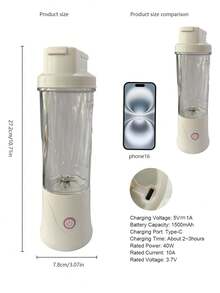 SEAGO Portable Wireless Charging Electric Juicer Cup, Suitable For Making Juice And Smoothies, With Automatic Cleaning Function, Multifunctional And Easy To Use, Battery Capacity: 1500mAh - 0.5L-1L - View 10