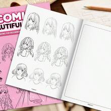 Anime Beautiful Girl Tracing Book, Beginner Manga Drawing Tutorial, Step-By-Step Tracing Practice Sketchbook, Learn To Draw 2D Character Hairstyles And Facial Features, Zero-Based Drawing Learning - Pink Girl - View 5